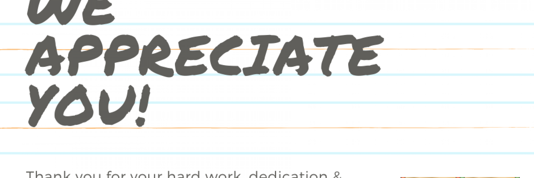 thank you note to teachers from CSER