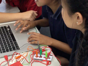 Using Scratch to make the Makey Makey into an instrument
