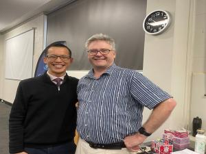 Eddie Woo and Dr John West at the MAT conference, Hobart