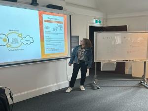 Dr Caty Morris, presenting workshop