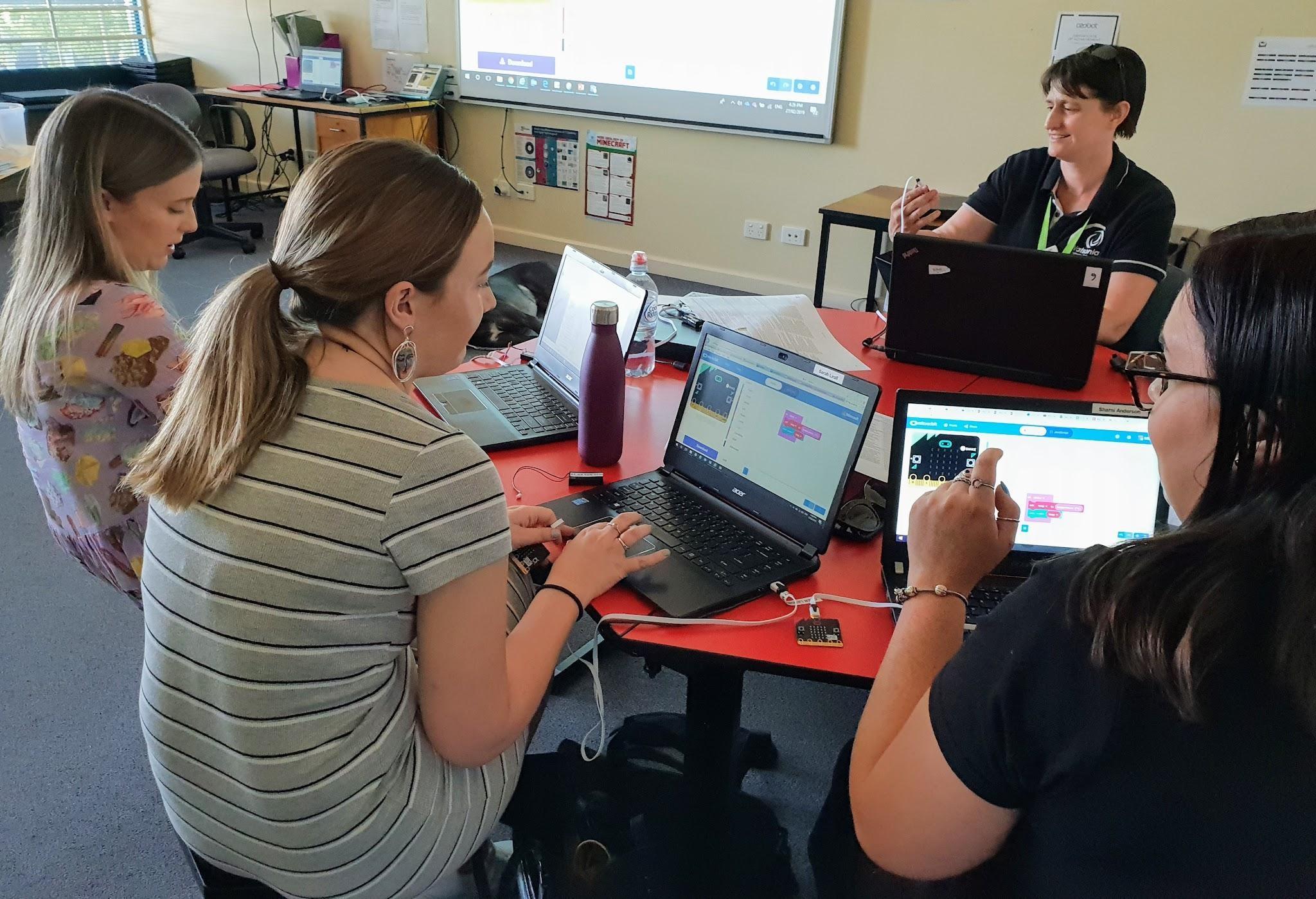 teachers from Watsonia PS using micro:bits