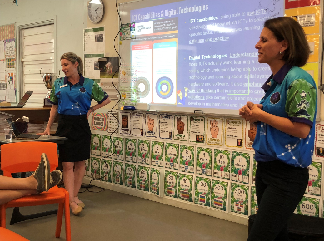 Laura and Lauren at Tagai State College, Thursday Island 