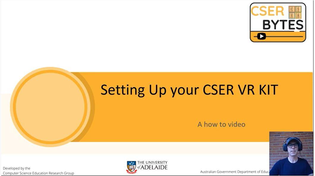 screen shot setting up CSER VR kit