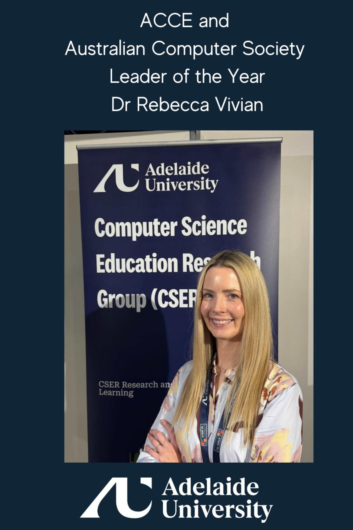 Dr Rebecca Vivian, winner ACCE and ACS Leader of the Year 