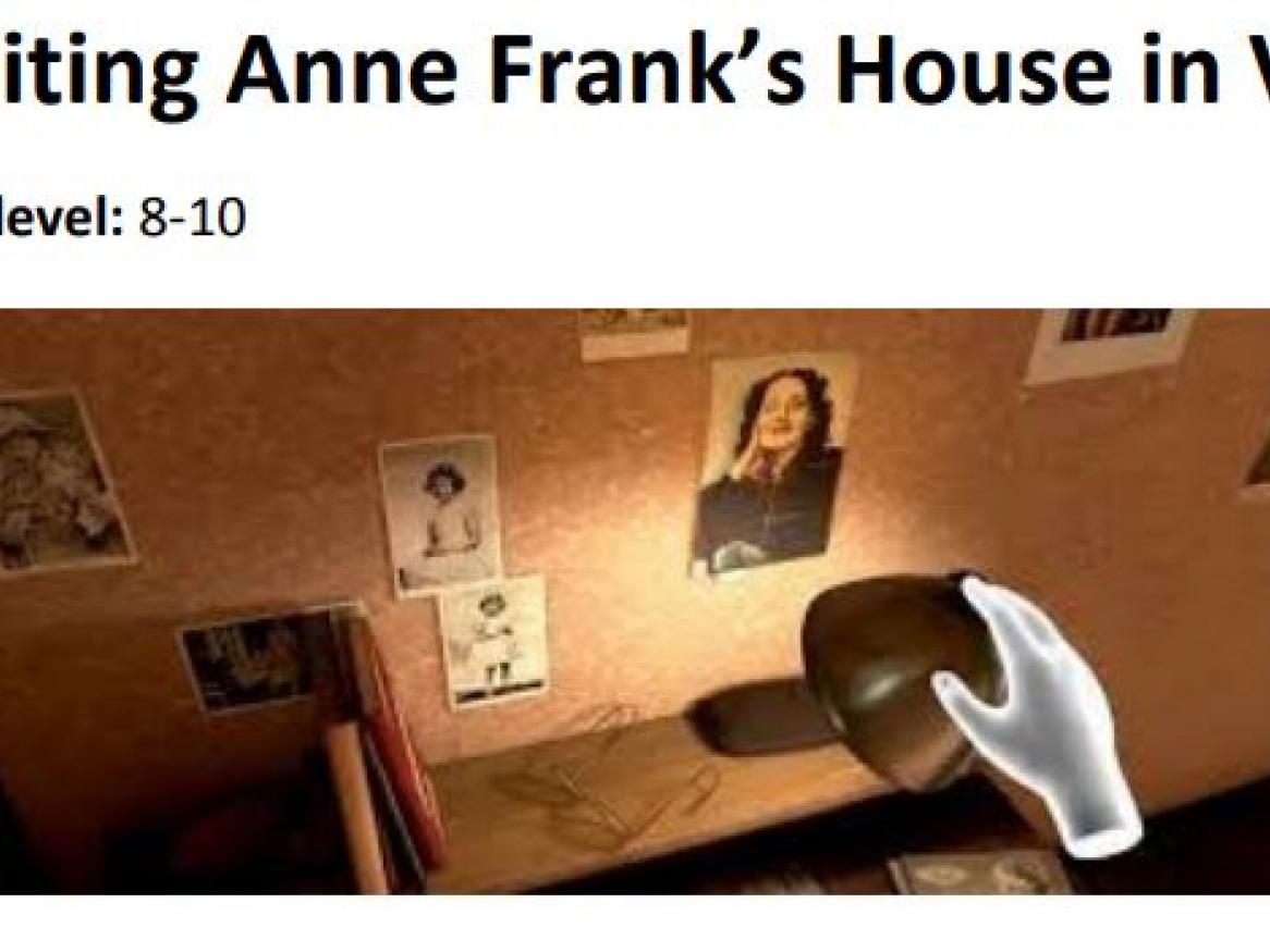 screen shot of VR tour of Anne Frank's house